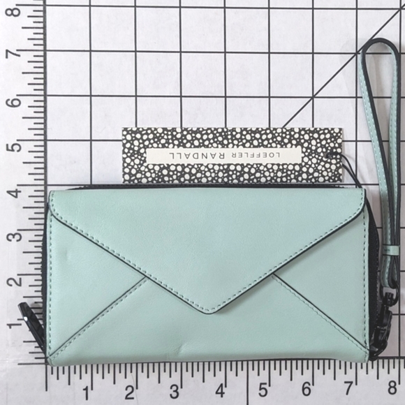 NWT Loeffler Randall Mint (Light Blue-Green) Leather "Zip Wallet" Wristlet - Picture 10 of 10